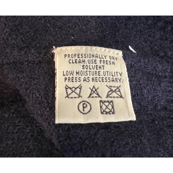 Eddie Bauer Lambswool Sweater Men's Large Navy Classic V Neck Outdoors Wool - Picture 6 of 8